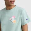 Floral Mesh "C" Graphic T-Shirt, C Logo