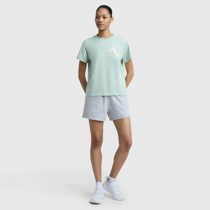 Floral Mesh "C" Graphic T-Shirt, C Logo