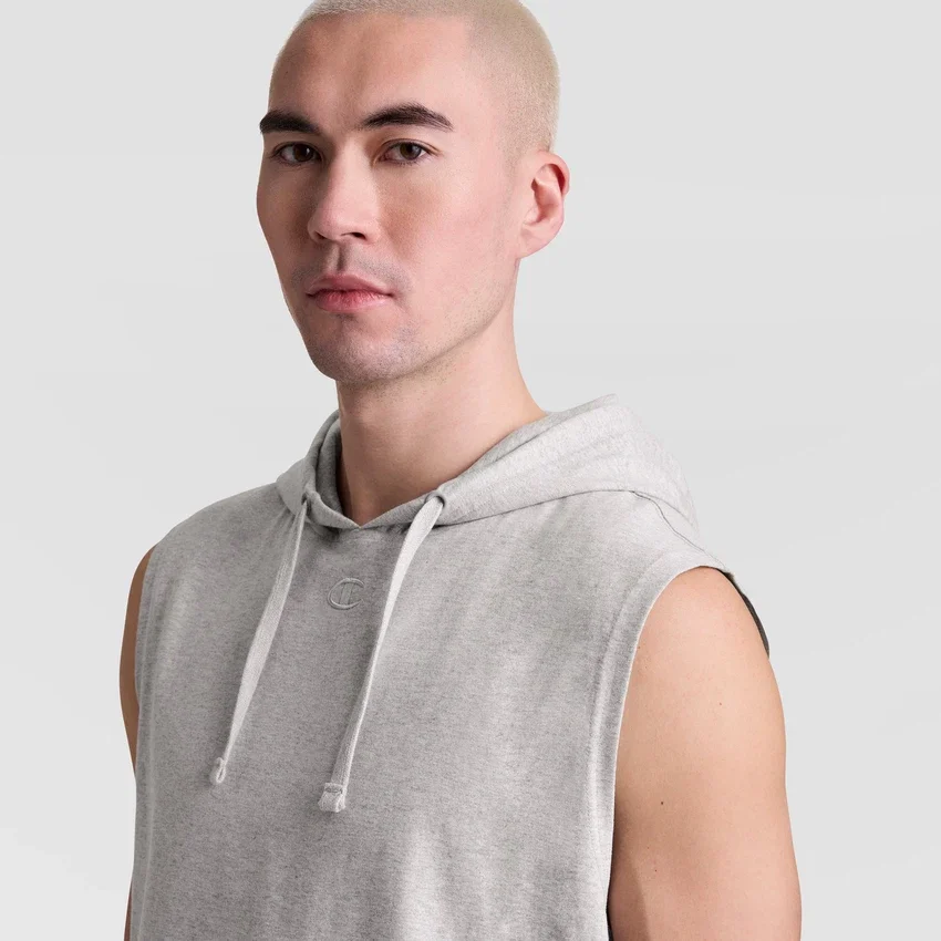 Sleeveless Hoodie, Embroidered C Logo