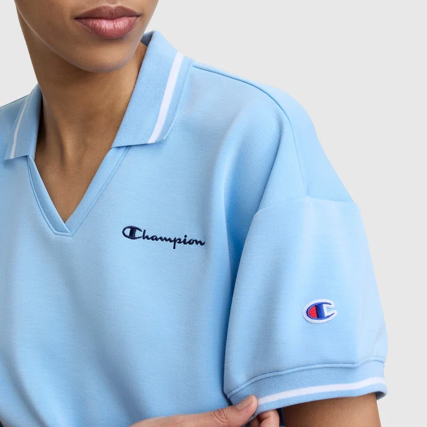 Tennis Court Polo, Embroidered Script Logo